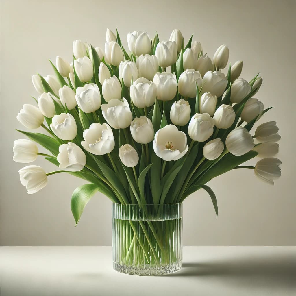 Tulipanes blancos puros